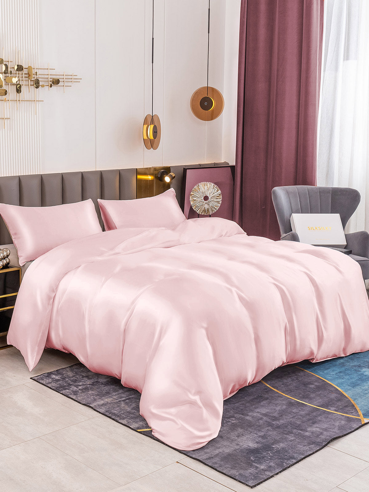 SilkSilky NL 19Momme Pure Silk Bedding Set Roze 001