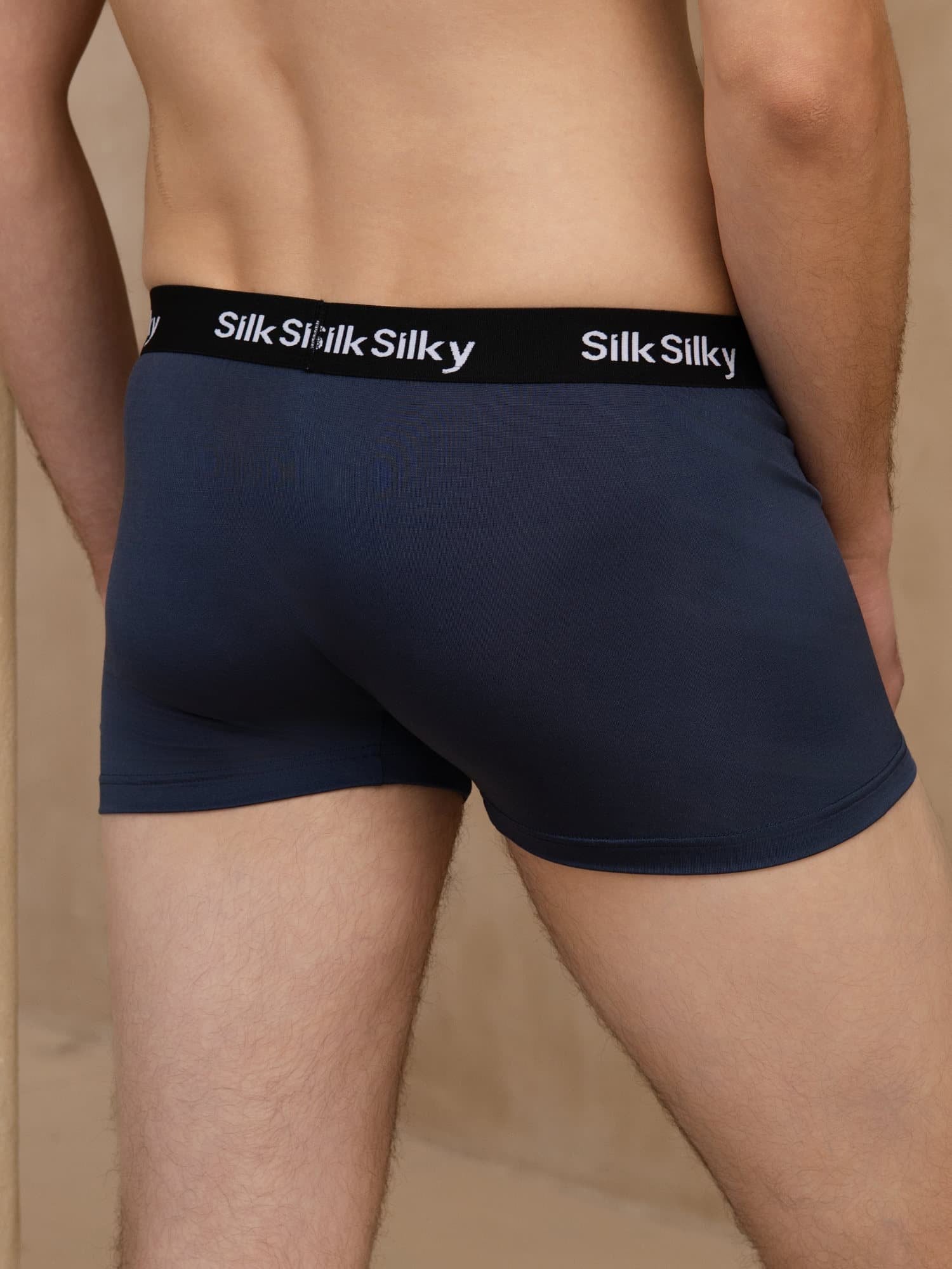 [Donkerblauw] SilkSilky-NL 100% Silk Jersey Heren Ondergoed 002