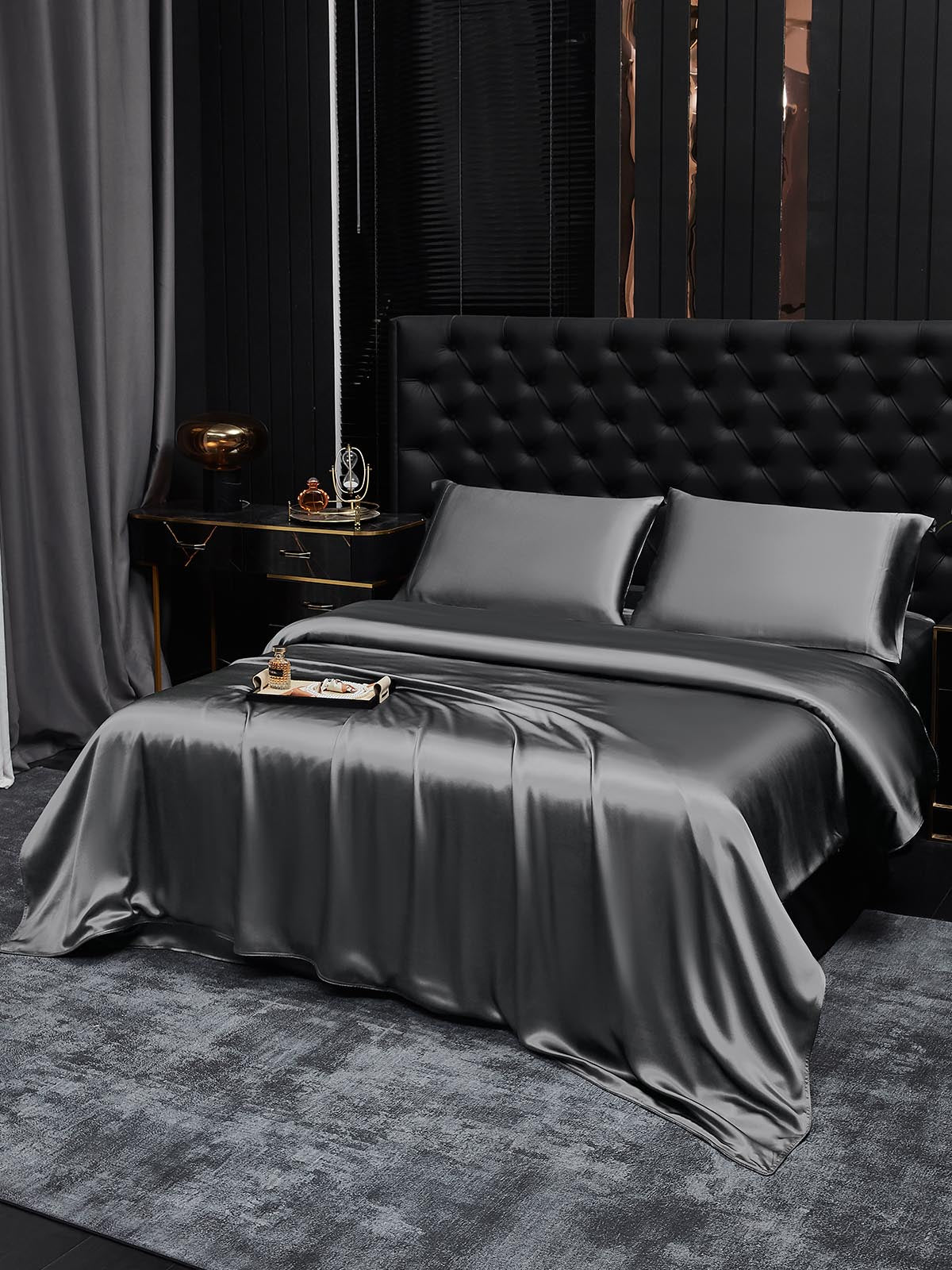 [Donkergrijs] SilkSilky-NL 19Momme Bedding Set 002