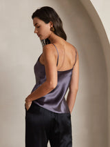 [Paars Grijs] SilkSilky-NL Spaghetti Strap V Neck Cami-Top 002