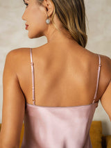 [Roze] SilkSilky-NL Spaghetti Strap V Neck Nachthemd 004