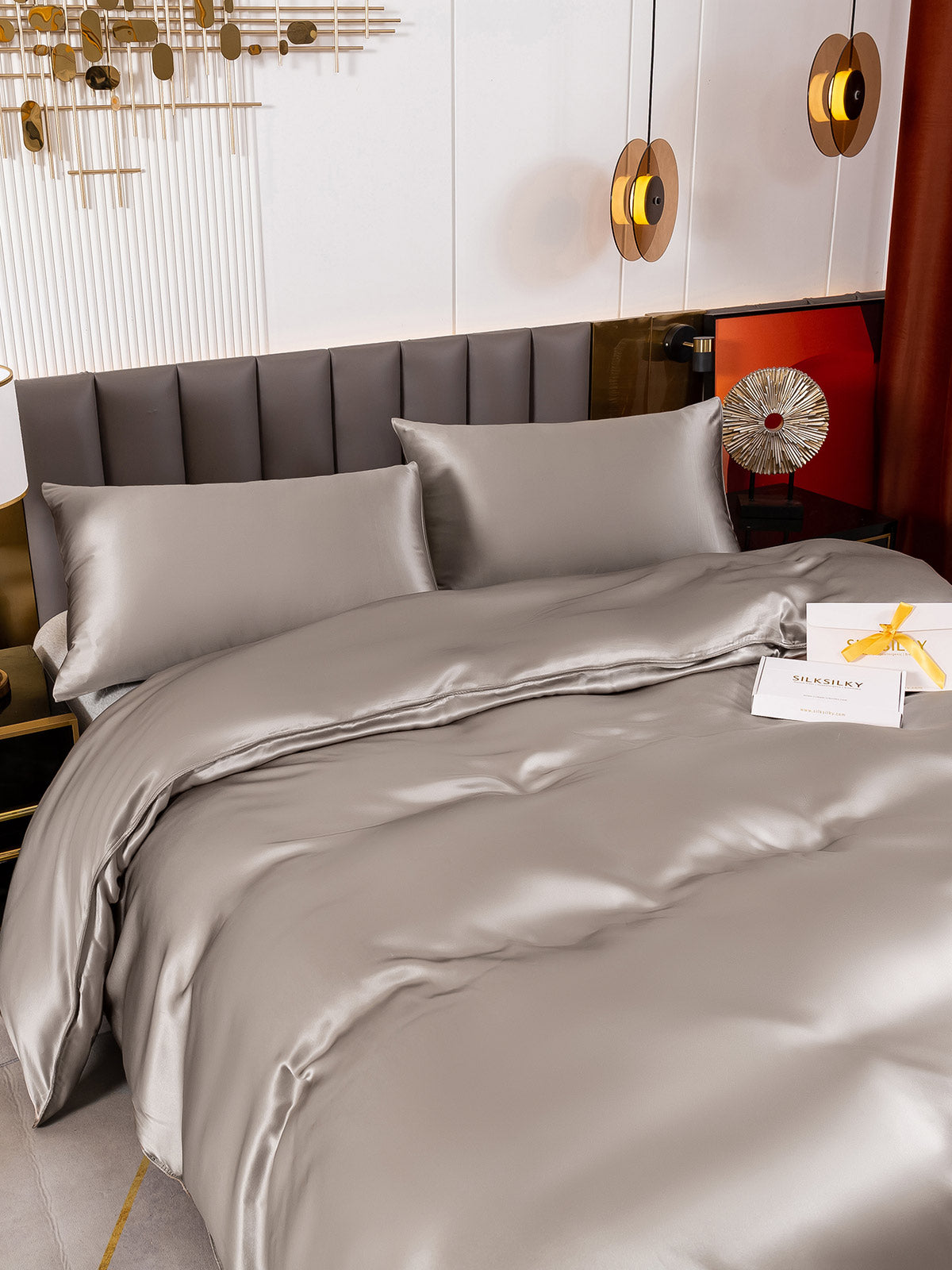 [Grijs] SilkSilky-NL 19Momme Bedding Set 005
