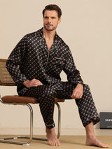 [Zwarte Ketting] SilkSilky-NL 19Momme Lange Mouw Heren Pyjama Set 001