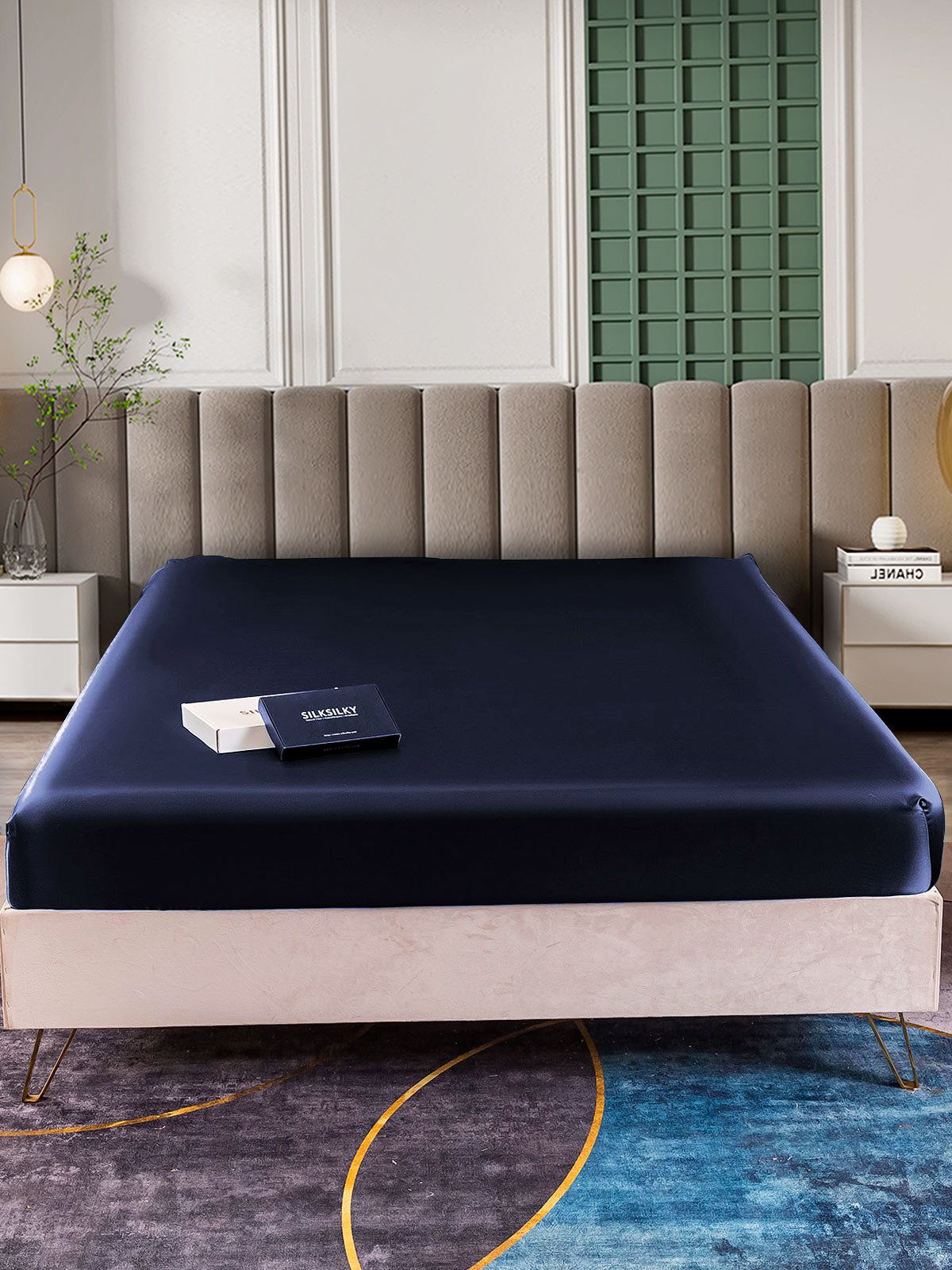[Donkerblauw] SilkSilky-NL 25Momme Sheet 002