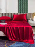 SilkSilky NL 25Momme Pure Silk Bedding Set Wijn 001