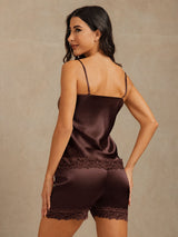 [Bruin] SilkSilky-NL Spaghetti Strap V Neck Cami-Set 005