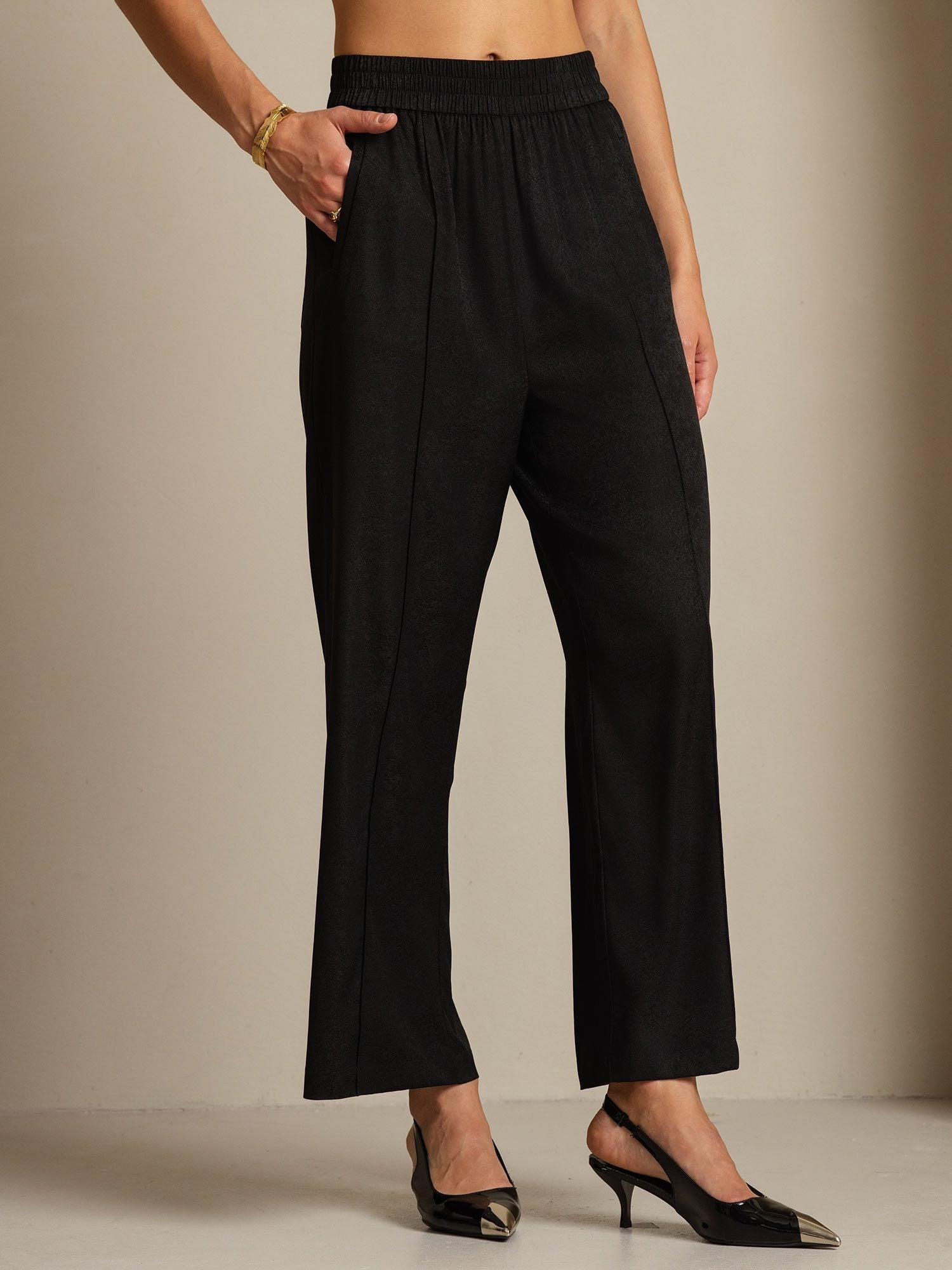 [Zwart] SilkSilky-NL 22Momme Zijde Womens Pants 007