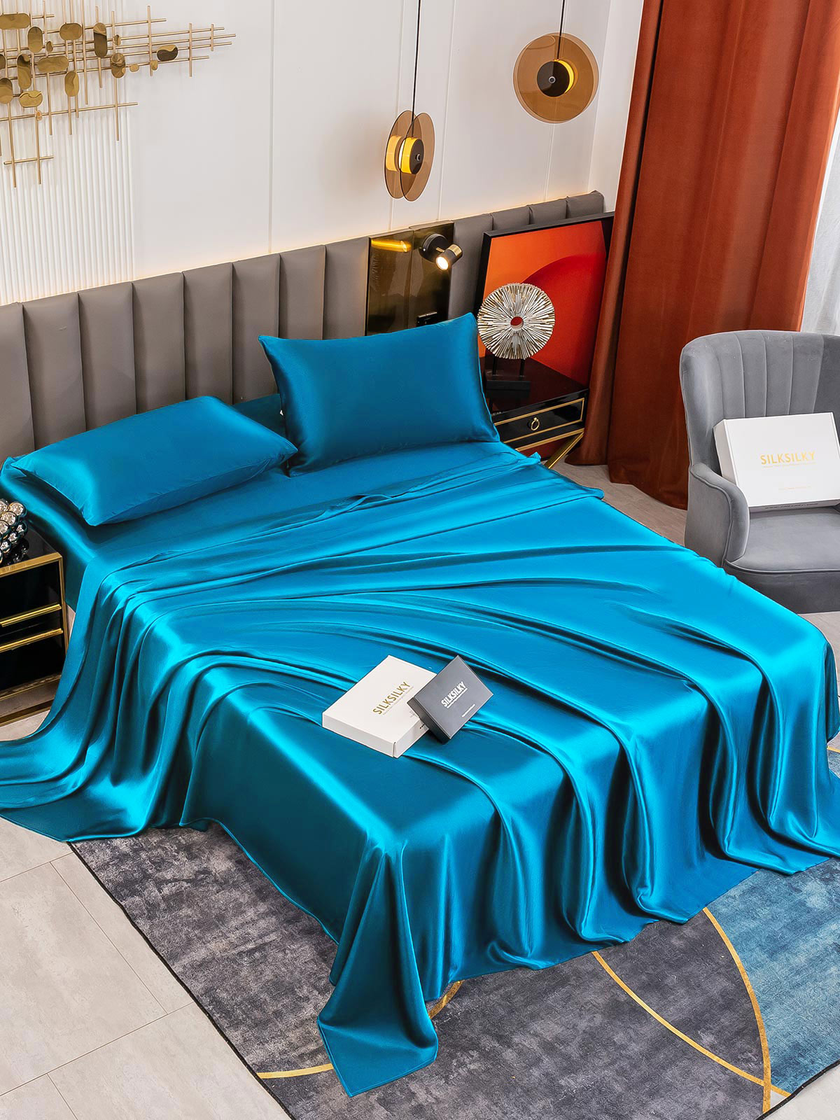 [Koningsblauw] SilkSilky-NL 19Momme Bedding Set 005