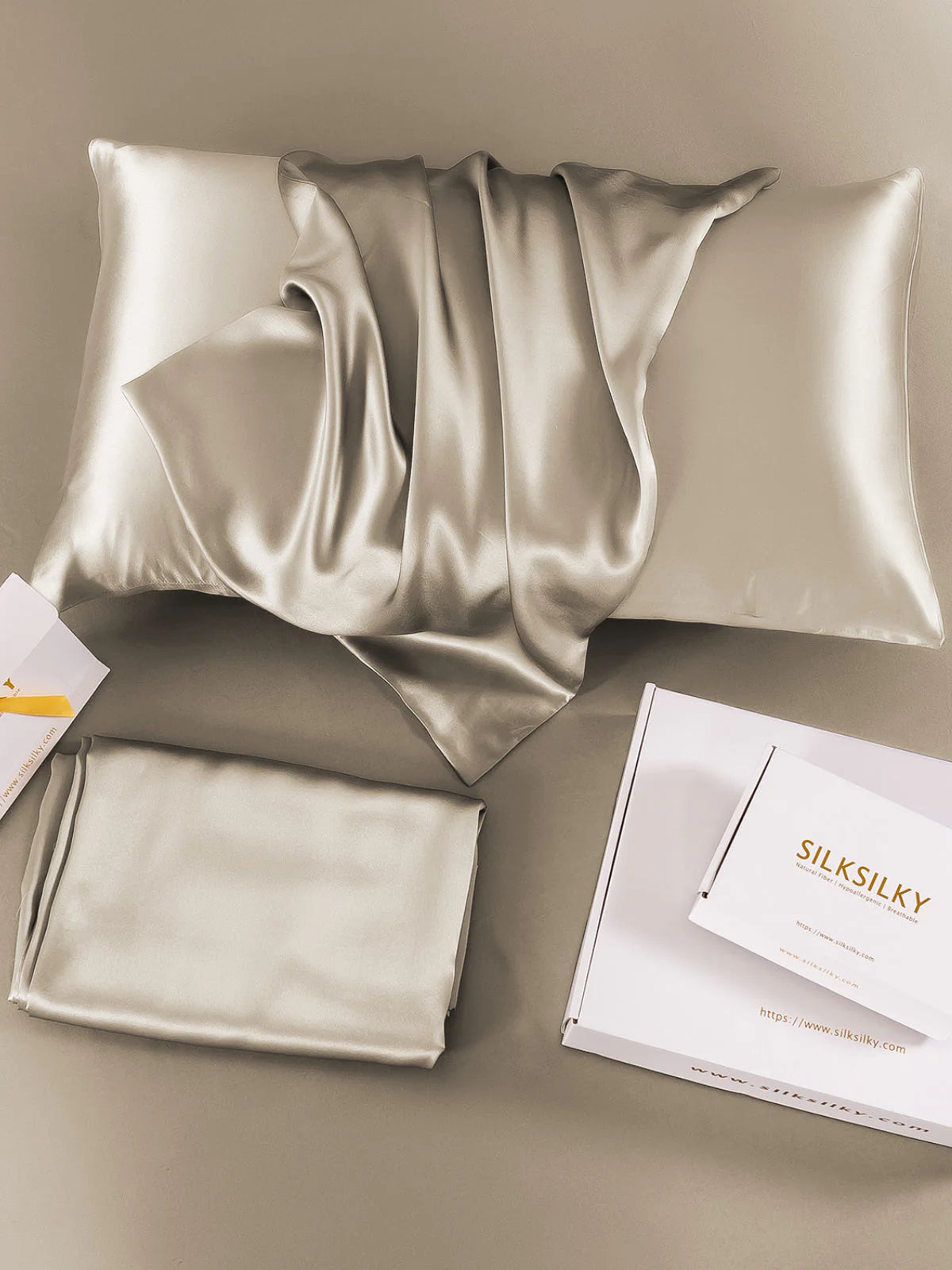 [Khaki] SilkSilky-NL 19Momme Pillowcase 004