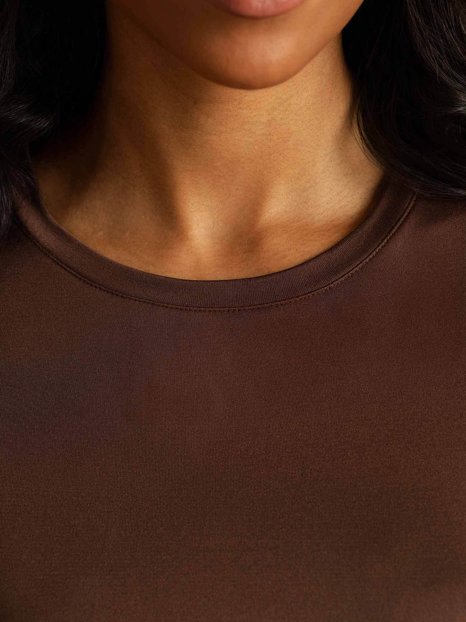 [Koffie] SilkSilky-NL Zijde Womens T-Shirt 004
