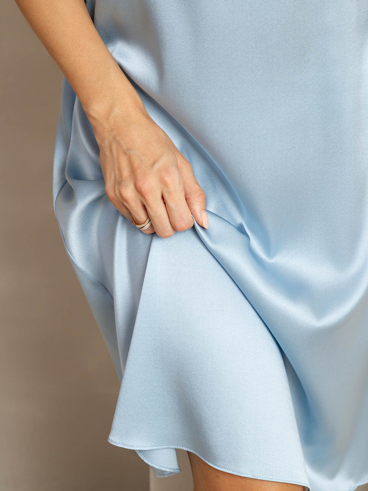 [Grijsachtig Blauw] SilkSilky-NL 19Momme Zijde Dress 007