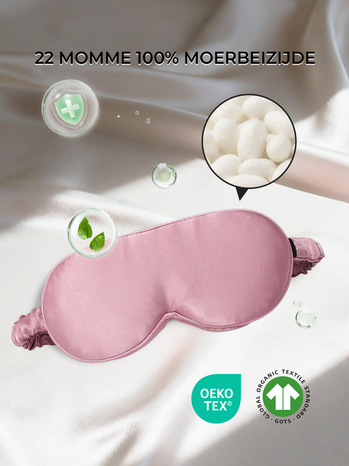 [Bleek Mauve] SilkSilky-NL Zijde Eye Mask 002