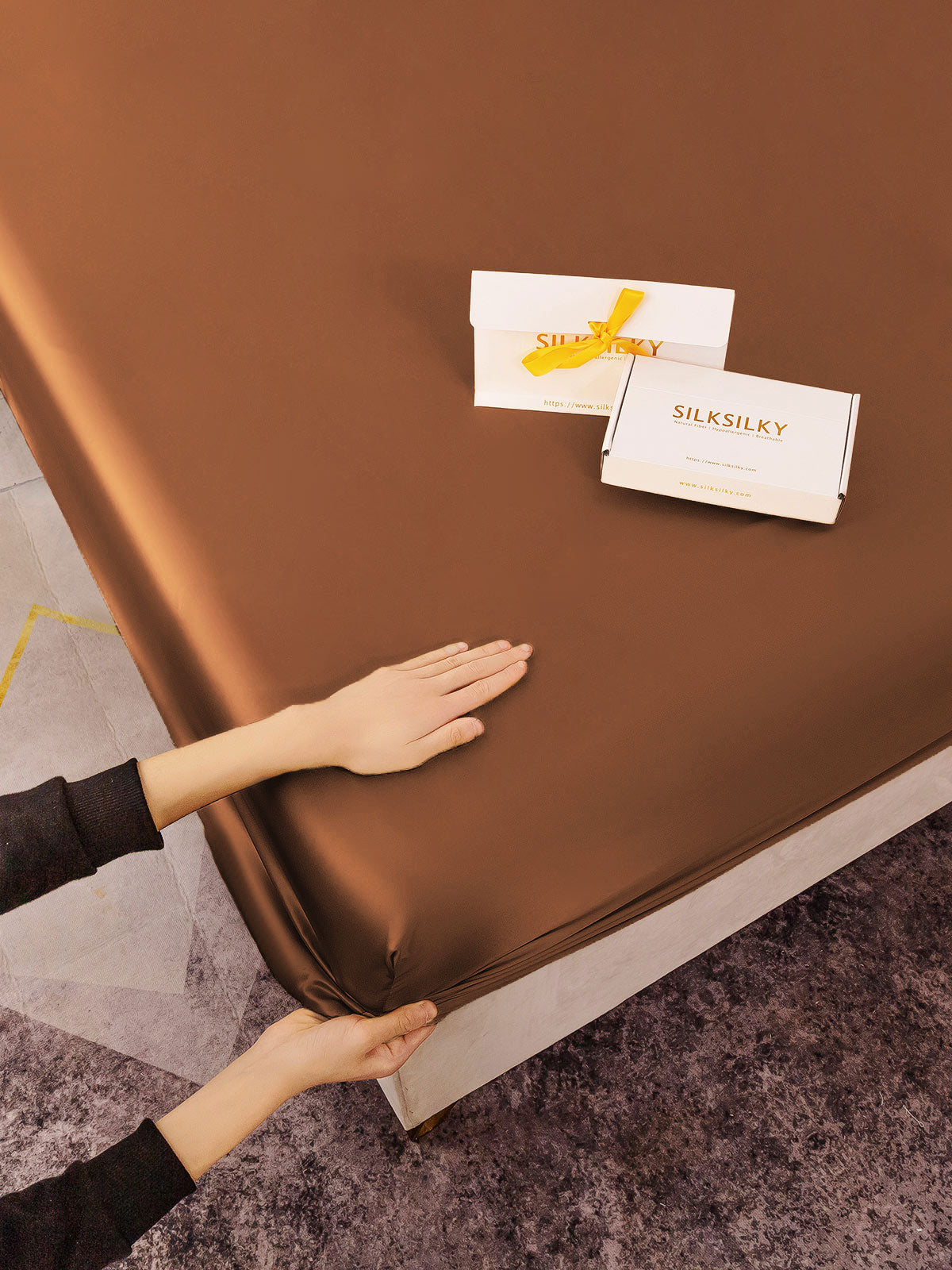 [Koffie] SilkSilky-NL 22Momme Sheet 003