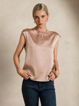 [Toscane] SilkSilky-NL Cap Sleeve Round Neck Dames T-Shirt 006