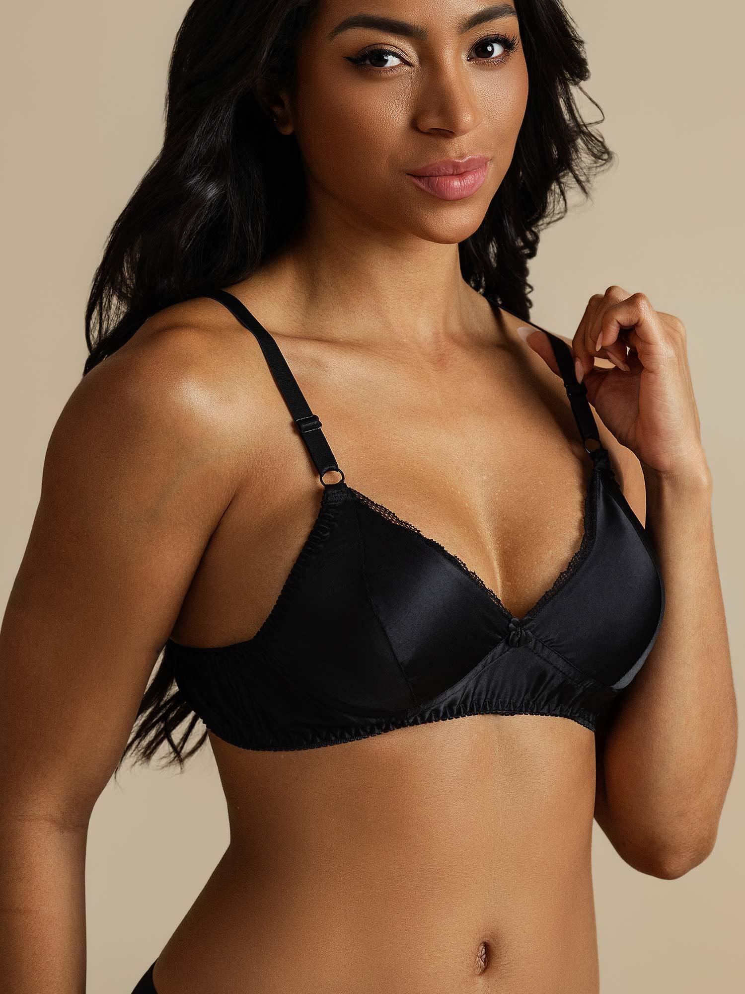 [Zwart] SilkSilky-NL Zijde Bra 004,