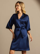 [Donkerblauw] SilkSilky-NL Half Sleeve Dames Kamerjas 005