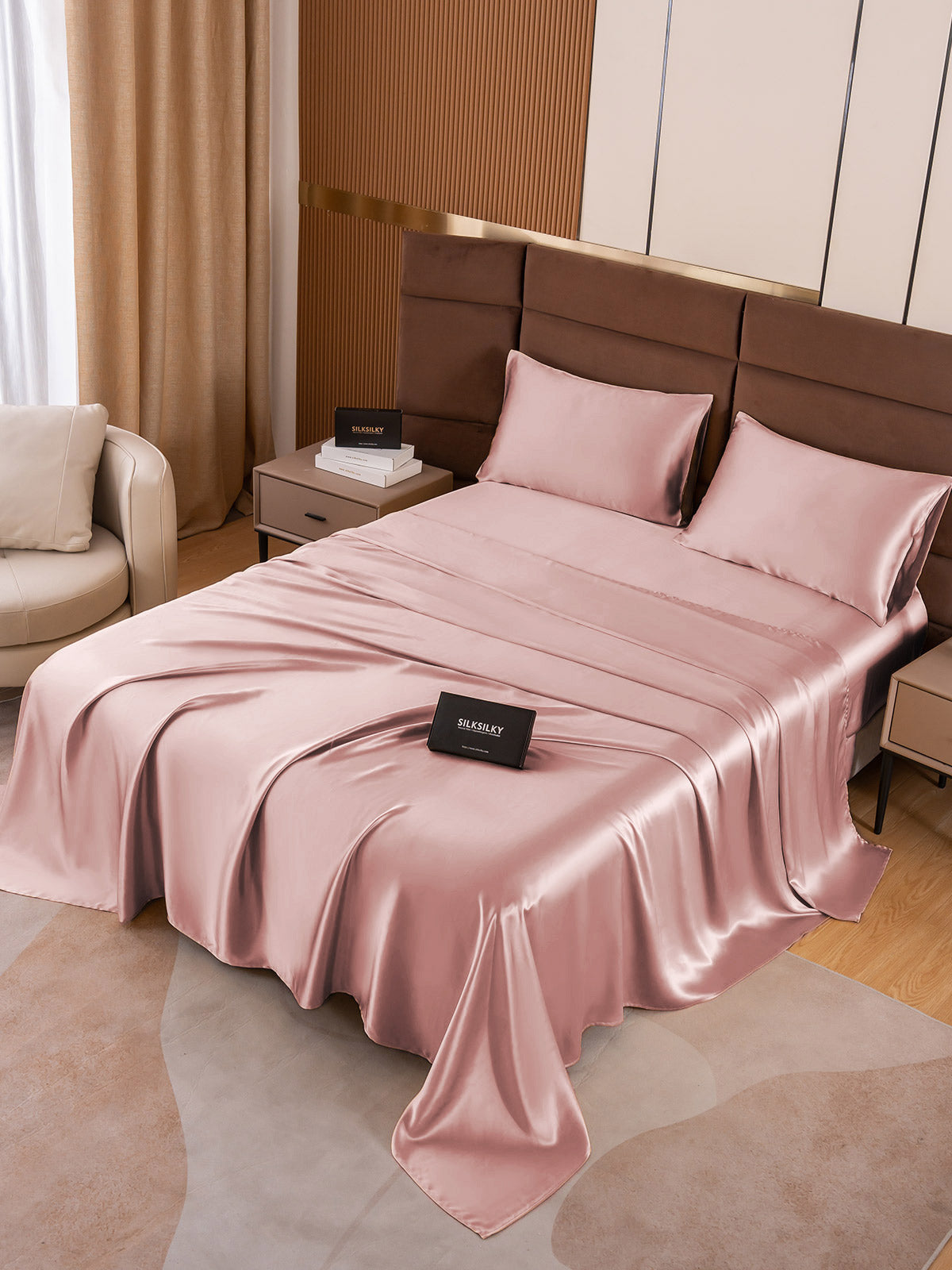 SilkSilky NL 19Momme Pure Silk Bedding Set BleekMauve 001