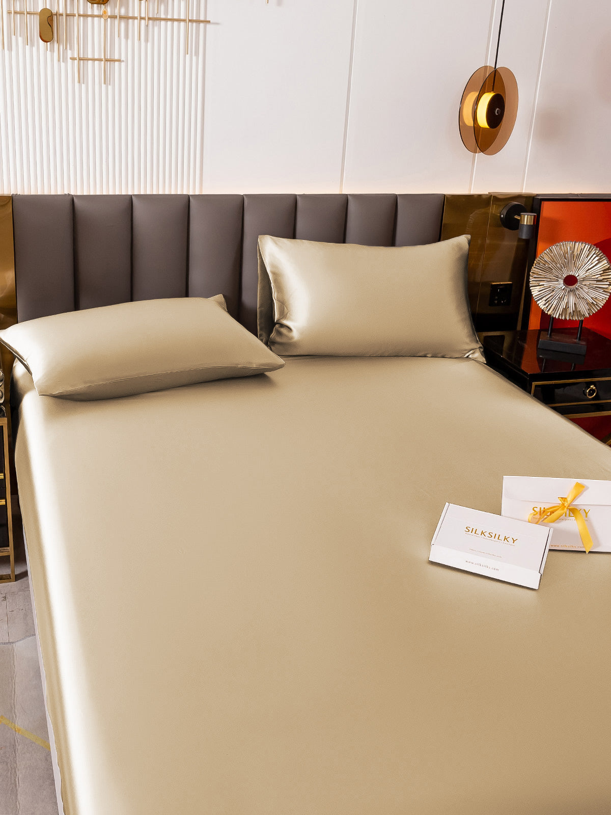 [Beige] SilkSilky-NL 19Momme Bedding Set 005