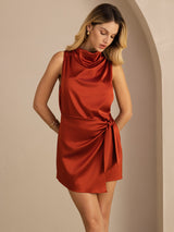 [Karamel] SilkSilky-NL Sleeveless Cowl Neck Jurk 004