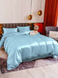 SilkSilky NL 19Momme Pure Silk Bedding Set Lichtblauw 004