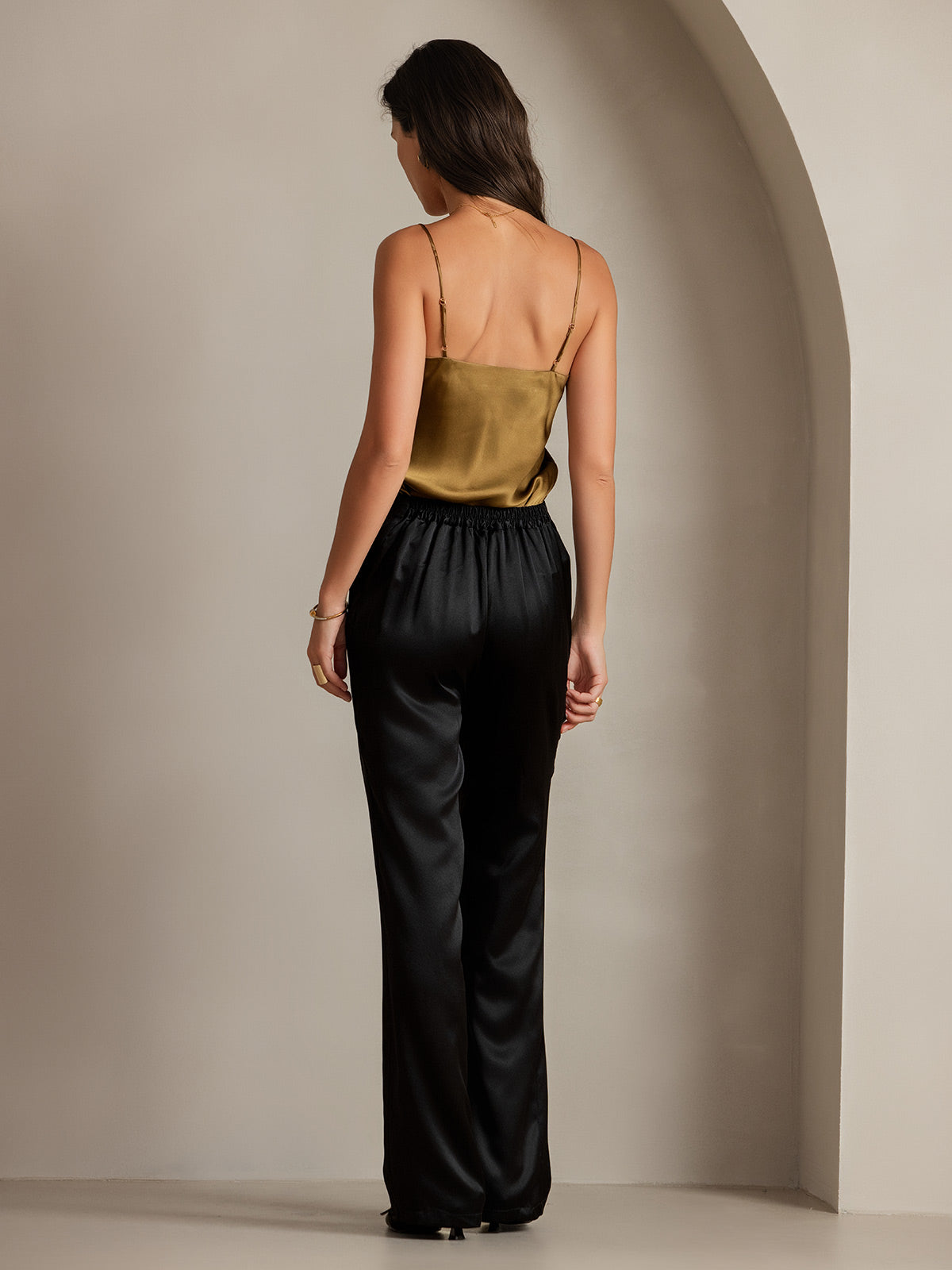 [Zwart] SilkSilky-NL 19Momme Zijde Womens Pants 002