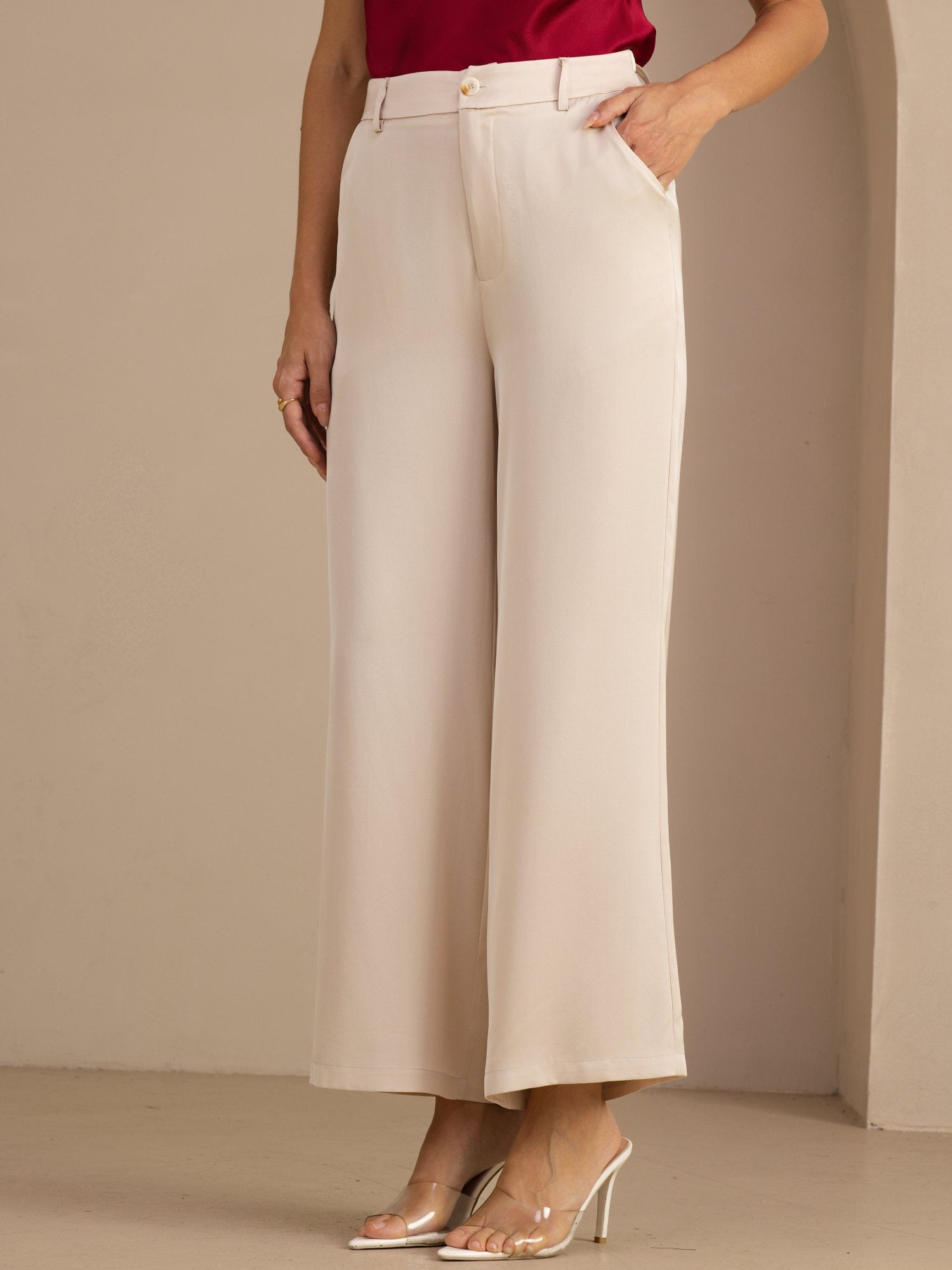 [Beige] SilkSilky-NL Womens Pants 001