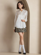 [Wit] SilkSilky-NL 19Momme Lange Mouw Reverskraag Dames Blouse 006