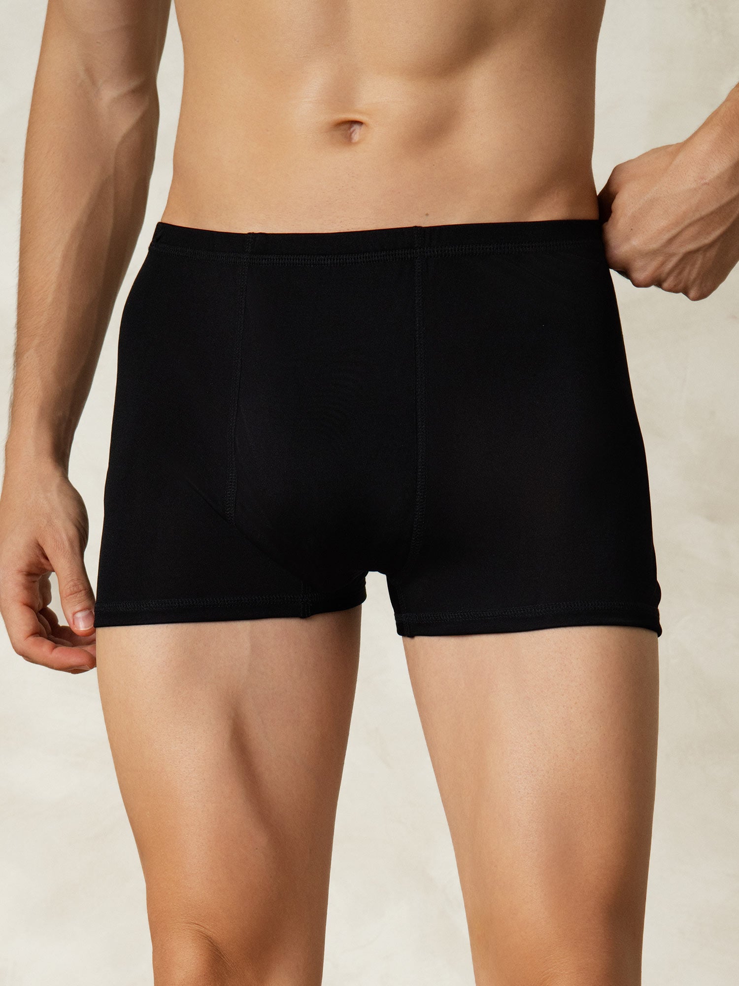 [Zwart] SilkSilky-NL Zijde Gebreid Mens Underwear 003