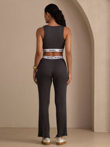 [Grijs] SilkSilky-NL Sleeveless Crew Neck Women's Outfit Sets 002