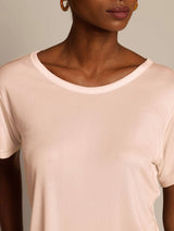 [Lichtroze] SilkSilky-NL Korte Mouw Ronde Hals Dames T-Shirt 004
