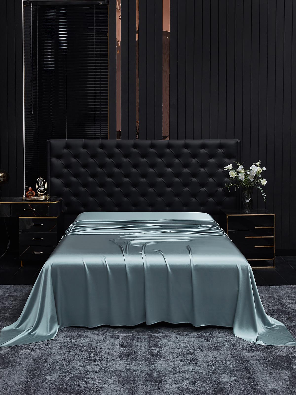 [Grijsachtig Blauw] SilkSilky-NL 19Momme Sheet 002