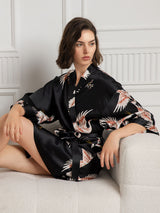 [Zwart] SilkSilky-NL 3/4 Sleeve Dames Kamerjas 004