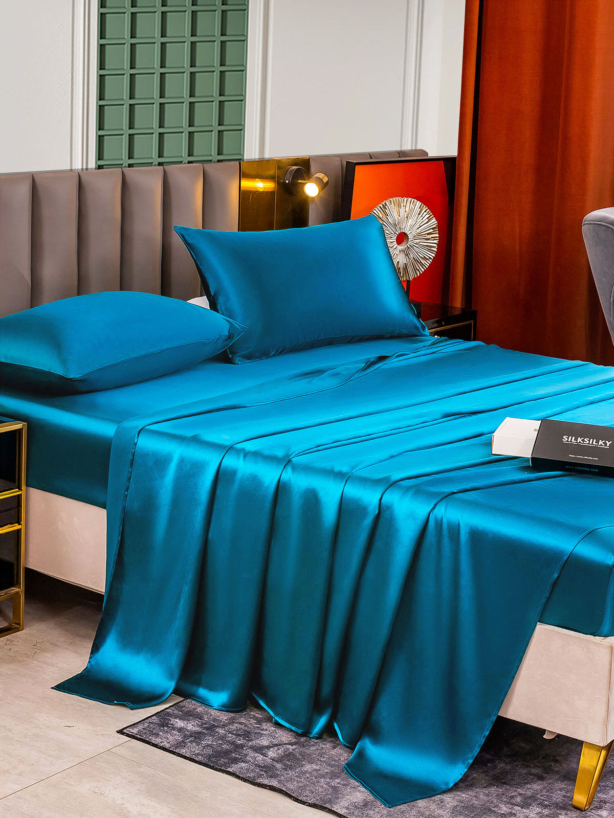 [Koningsblauw] SilkSilky-NL 25Momme Bedding Set 003