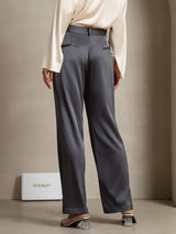 [Donkergrijs] SilkSilky-NL 19Momme Zijde Womens Pants 006,