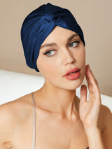 [Donkerblauw] SilkSilky-NL Slaapmutsen 001