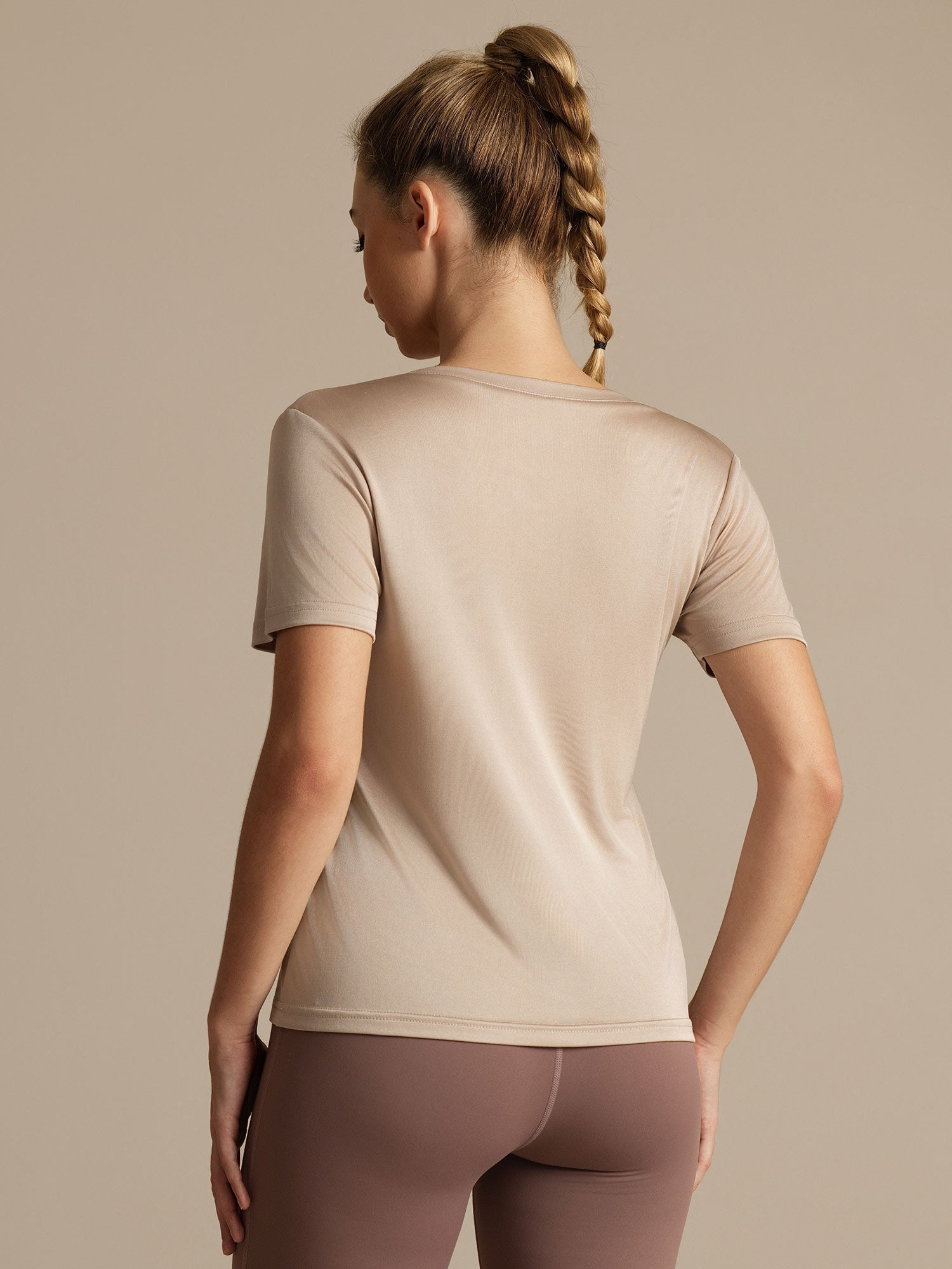 [Lichtkaki] SilkSilky-NL Korte Mouw Dames T-Shirt 002