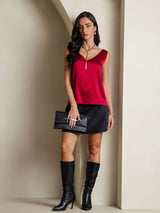 [Wijn] SilkSilky-NL Sleeveless V Neck Cami-Top 007