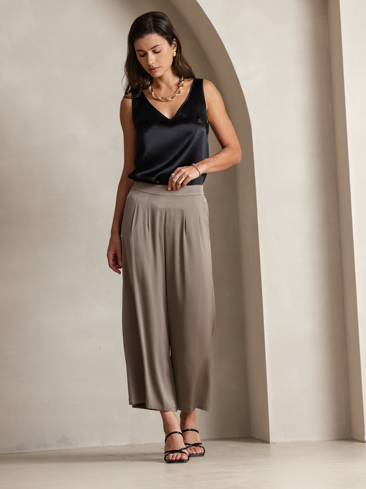[Zwart] SilkSilky-NL 19Momme Zijde Camisoles 010
