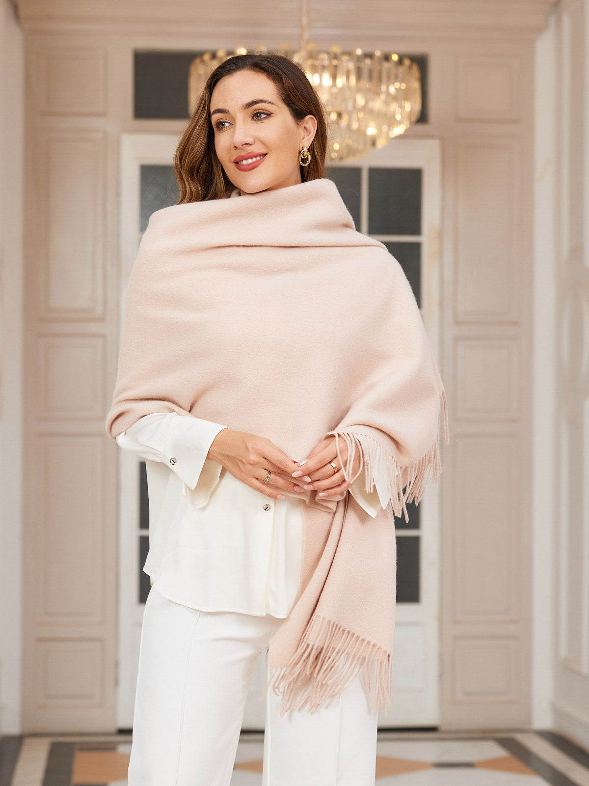 [Beige] SilkSilky-NL Wol Scarf 003