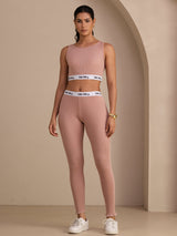 [Roze] SilkSilky-NL Sleeveless Crew Neck Women's Outfit Sets 001
