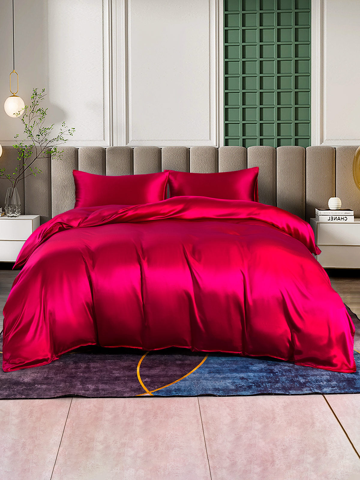 SilkSilky NL 25Momme Pure Silk Bedding Set Wijn 003