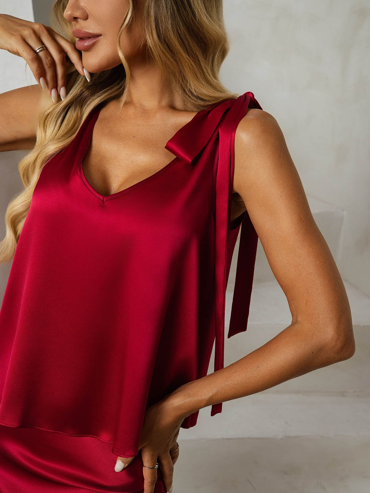[Wijn] SilkSilky-NL 19Momme Zijde Womens Outfit Sets 003