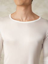 [Wit] SilkSilky-NL Long Sleeve Round Neck Heren Lange Onderkleding 004