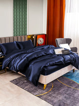 [Donkerblauw] SilkSilky-NL 25Momme Bedding Set 002