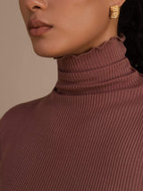[Cameo Roze] SilkSilky-NL Long Sleeve Turtle Neck Dames T-Shirt 006