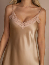 [Champagne] SilkSilky-NL V Neck Nachthemd 008
