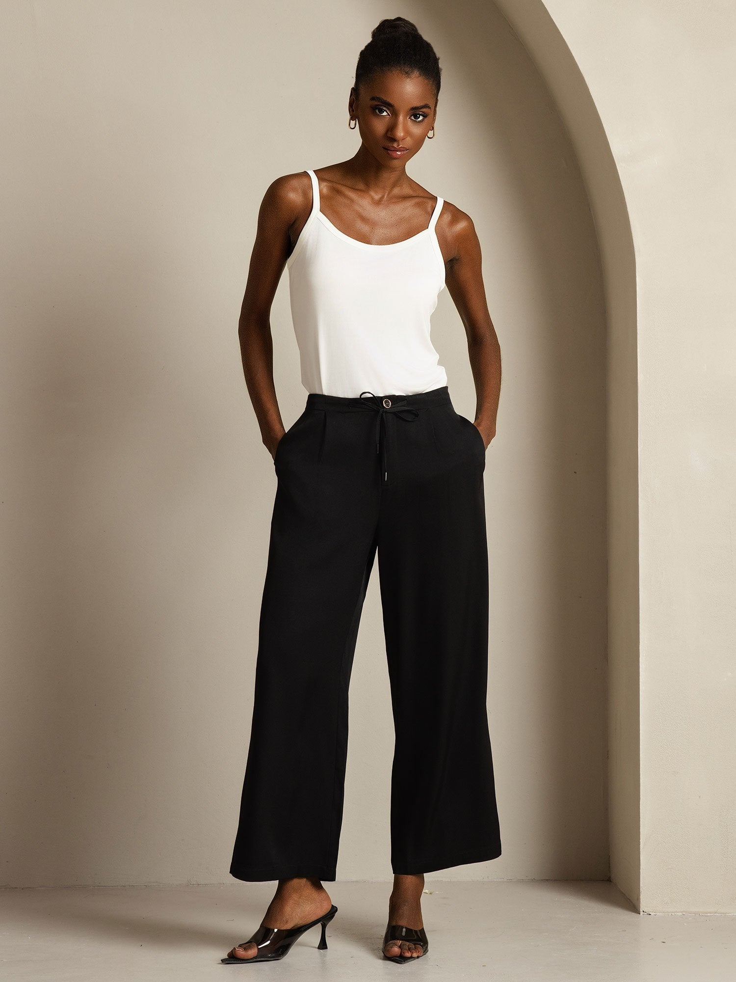 [Zwart] SilkSilky-NL 19Momme Zijde Womens Pants 006