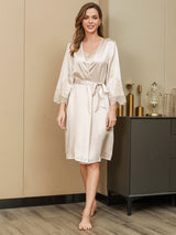 [Ivoor] SilkSilky-NL Pure Silk 3/4 Mouw Womens Robe 004