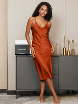 [Karamel] SilkSilky-NL Spaghetti Strap V Neck Nachthemd 003