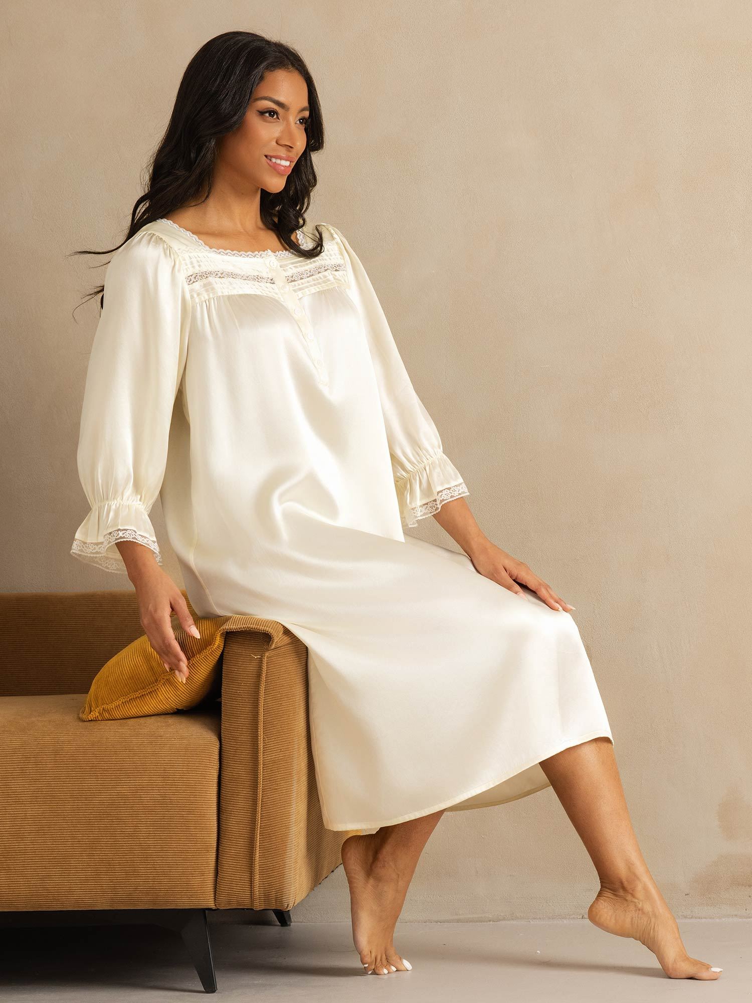 [Wit] SilkSilky-NL Zijde Nightgown 008